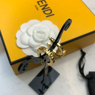 FENDI FF Mini Hoop Stud Earrings
