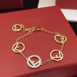 FENDI FF Medallion Link Charm Bracelet