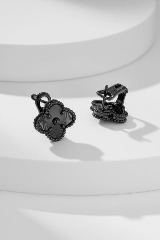Van Cleef & Arpels Noir Clover Clip-On Earrings