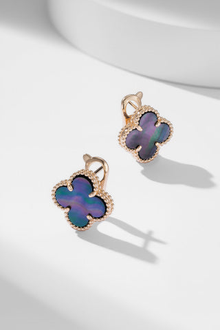 Van Cleef & Arpels Twilight Bloom Clover Clip-On Earrings