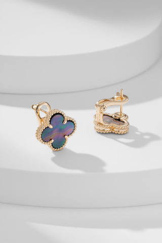 Van Cleef & Arpels Twilight Bloom Clover Clip-On Earrings