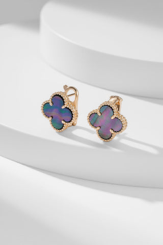 Van Cleef & Arpels Twilight Bloom Clover Clip-On Earrings