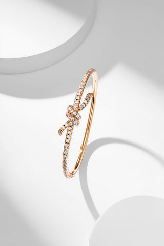 Tiffany Diamond Ribbon Cuff Bracelet – Elegant Luxury Fine Jewelry