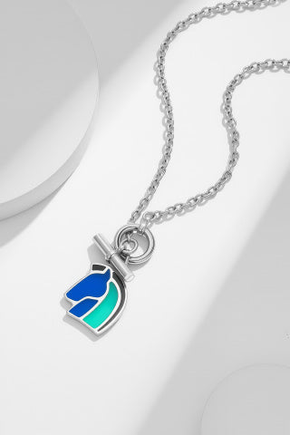 Hermès Ocean Enamel Toggle Pendant Necklace