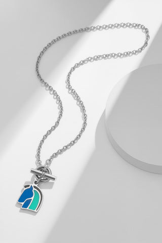 Hermès Ocean Enamel Toggle Pendant Necklace