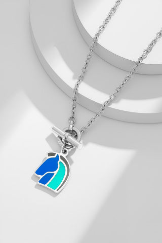 Hermès Ocean Enamel Toggle Pendant Necklace