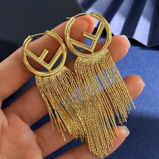 FENDI FF Fringe Circle Drop Earrings
