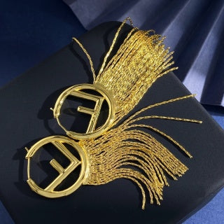 FENDI FF Fringe Circle Drop Earrings
