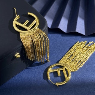 FENDI FF Fringe Circle Drop Earrings
