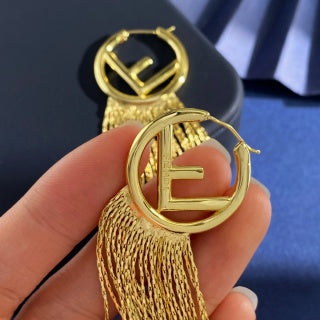 FENDI FF Fringe Circle Drop Earrings
