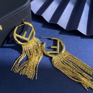 FENDI FF Fringe Circle Drop Earrings
