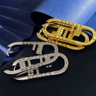 FENDI Pavé FF Oval Drop Earrings