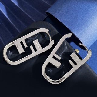 FENDI Pavé FF Oval Drop Earrings