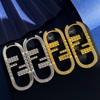 FENDI Pavé FF Oval Drop Earrings