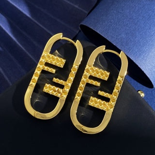 FENDI Pavé FF Oval Drop Earrings