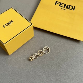 FENDI Crystal Circle Link Brooch