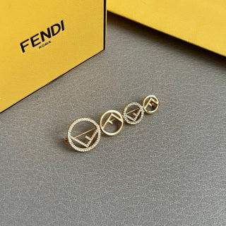 FENDI Crystal Circle Link Brooch