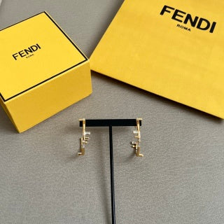FENDI Pavé FF Hoop Earrings