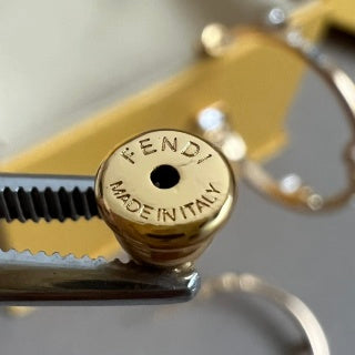 FENDI Pavé FF Hoop Earrings