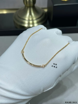 Tiffany T Smile necklace (slim version) with diamonds on both sides
