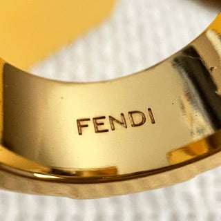 FENDI FF Link Detail Hoop Earrings