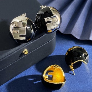 FENDI FF Dome Sphere Stud Earrings