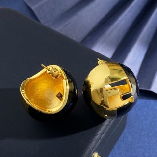 FENDI FF Dome Sphere Stud Earrings