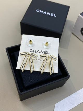 CHANEL Ariella Ribbon Cascade Drop Earrings