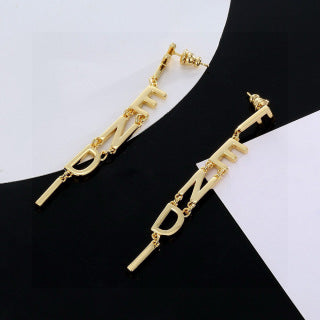 FENDI Vertical FF Link Drop Earrings