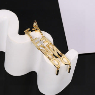 FENDI Vertical FF Link Drop Earrings