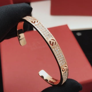 FENDI Crystal FF Pavé Cuff Bracelet