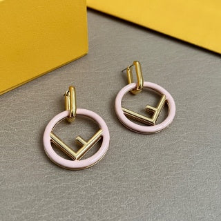 FENDI FF Color Frame Hoop Stud Earrings