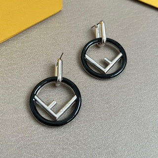 FENDI FF Color Frame Hoop Stud Earrings