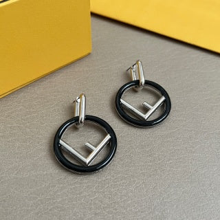 FENDI FF Color Frame Hoop Stud Earrings