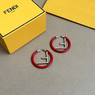 FENDI FF Color Frame Hoop Stud Earrings