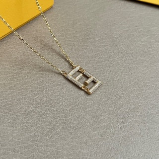 FENDI FF Bar Pendant Necklace