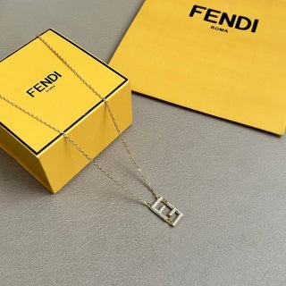 FENDI FF Bar Pendant Necklace