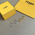 FENDI FF Mini Charm Hoop Stud Earrings