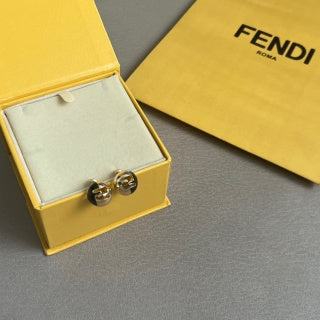 FENDI Sculptural FF Orb Stud Earrings