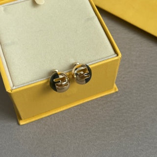FENDI Sculptural FF Orb Stud Earrings
