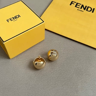 FENDI Sculpted FF Dome Stud Earrings
