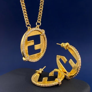 FENDI FF Halo Pendant Necklace