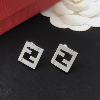 FENDI Geometric FF Square Stud Earrings