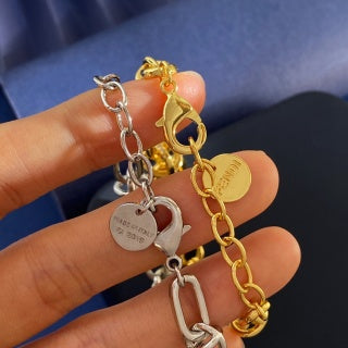 FENDI Interlocking FF Link Chain Bracelet