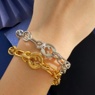 FENDI Interlocking FF Link Chain Bracelet