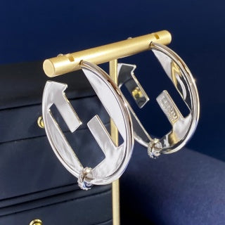 FENDI Oversized FF Circle Statement Stud Earrings