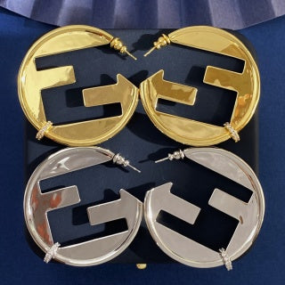 FENDI Oversized FF Circle Statement Stud Earrings