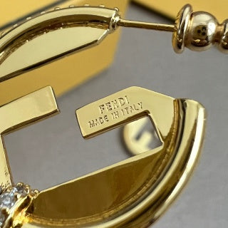FENDI FF Circle Emblem Stud Earrings