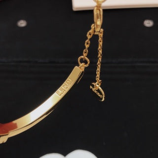 Fendi Celestia FF Pavé Line Cuff Bracelet