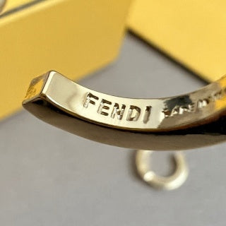 FENDI Crystal FF Drop Hoop Stud Earrings